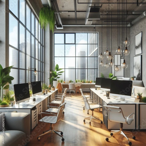  Modern Office Space With Large Windows