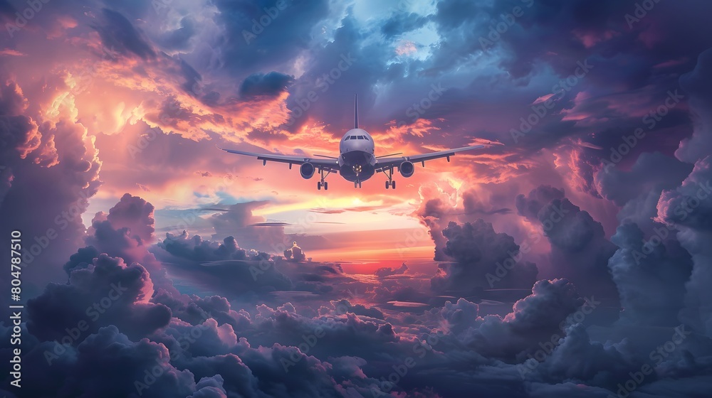 Fototapeta premium plane on cloud