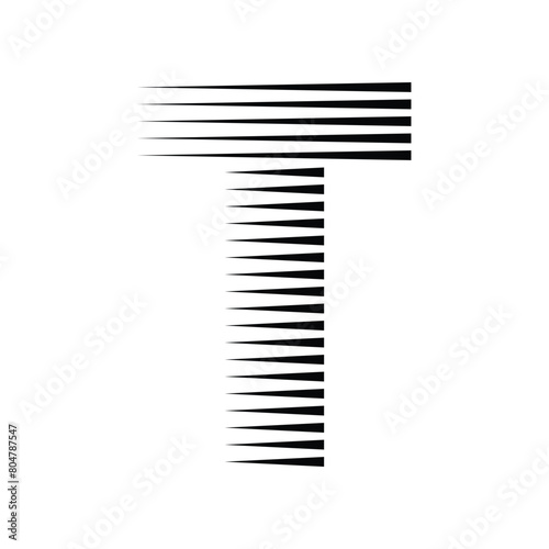 Letter T Abstract Geometric Line Logo