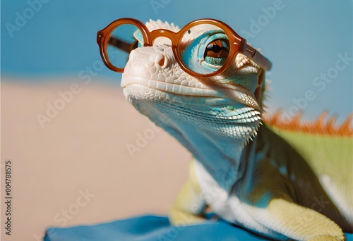 Reptil con lentes photo