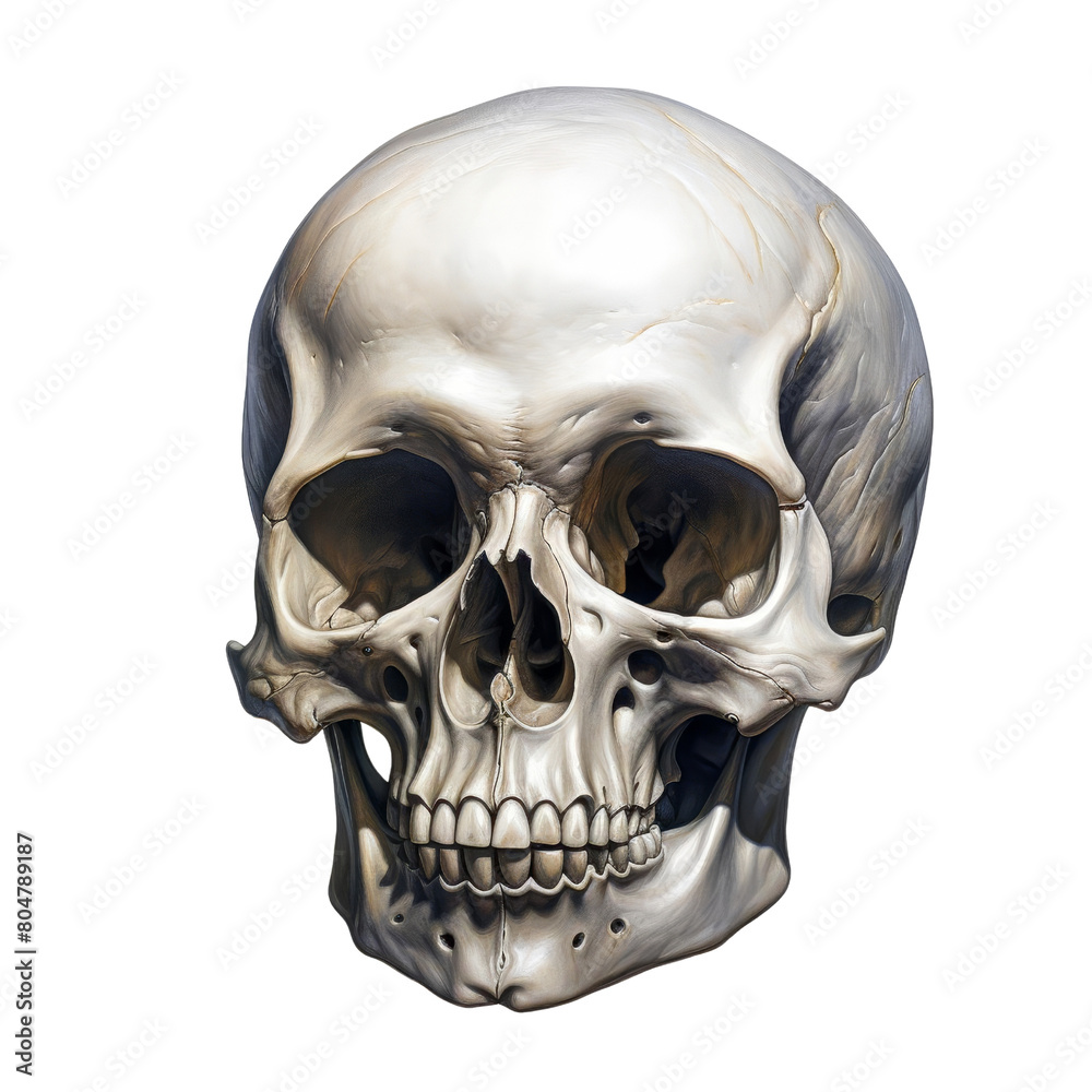 Obraz premium The image is a skull with a black background