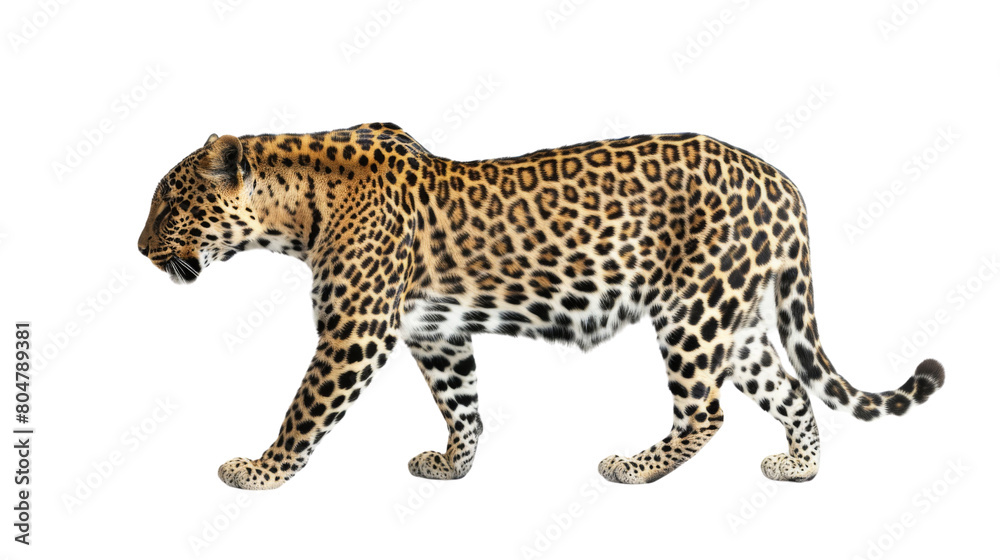 Fototapeta premium Leopard isolated on a white background, png