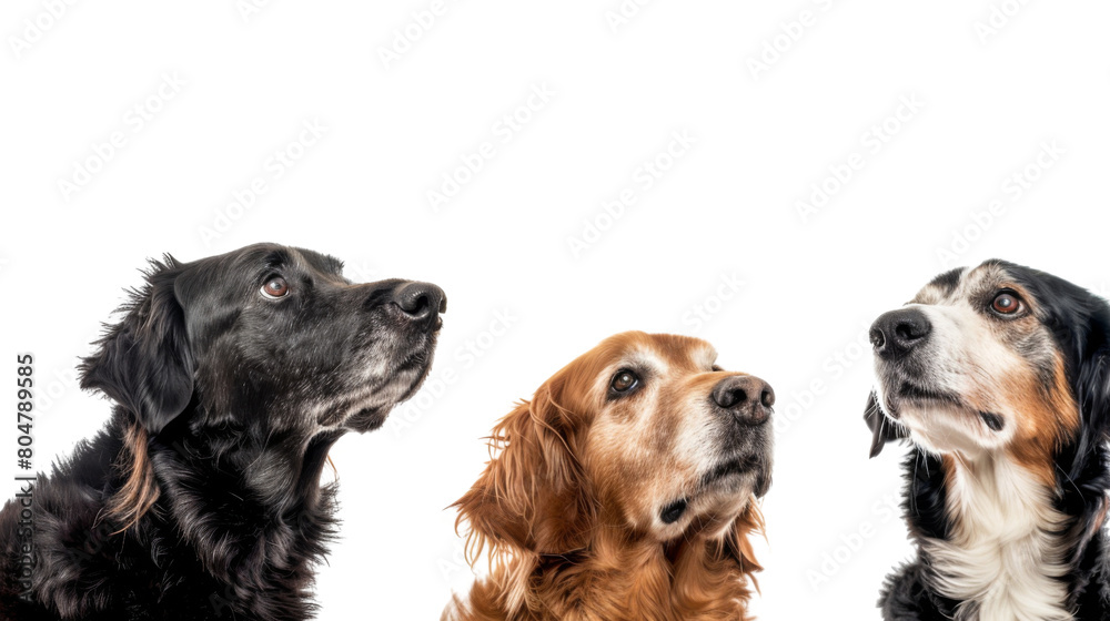 Large Dogs Web Banner Copy Space, isolated on white background, png Large Dogs Web Banner Copy Space, isolated on white background, png