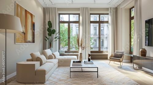 Modern living room AI interior design  © Faisal