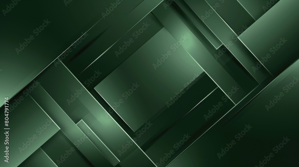 Metallic green lines intertwine with sleek black geometric patterns, Ai Generated. Metallic green lines intertwine with sleek black geometric patterns, Ai Generated.