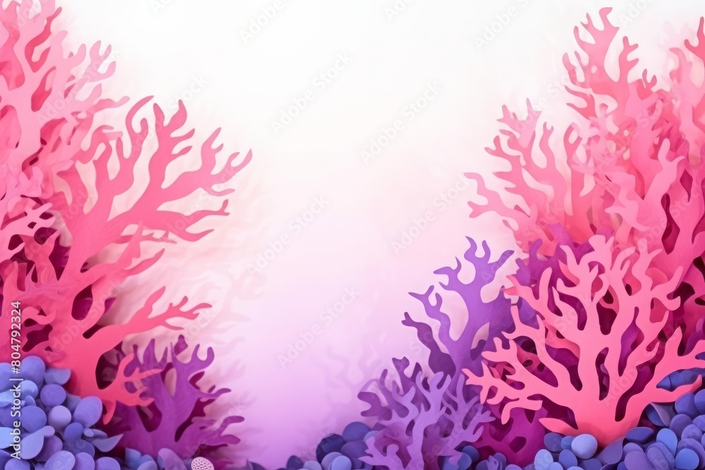 papercut undersea coral landscape