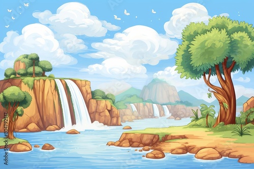 wet season with overflowing rivers and waterfalls