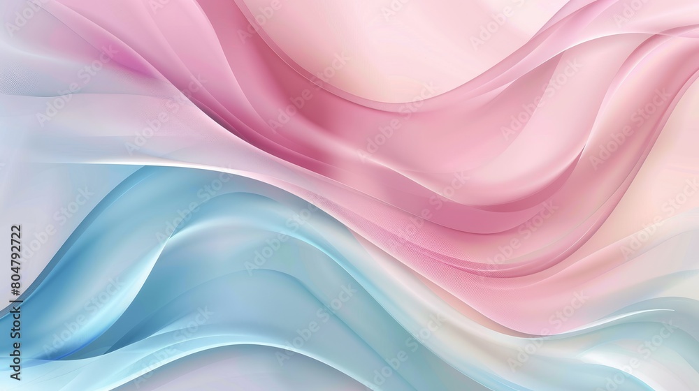 Immerse yourself in an abstract background featuring smooth waves in tranquil light blue and pastel pink tones, Ai Generated. Immerse yourself in an abstract background featuring smooth waves in tranquil light blue and pastel pink tones, Ai Generated.