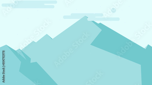 Arctic Majesty: Flat Design of Ice-Capped Mountains