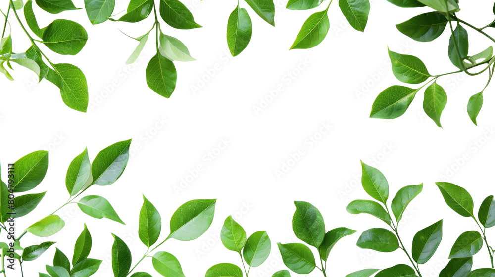 Green leaves Plant isolated white background