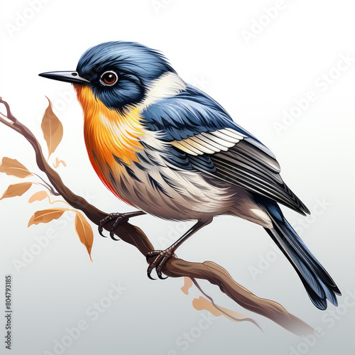 Watercolor Warbler vector, clipart Illustration, Generative Ai