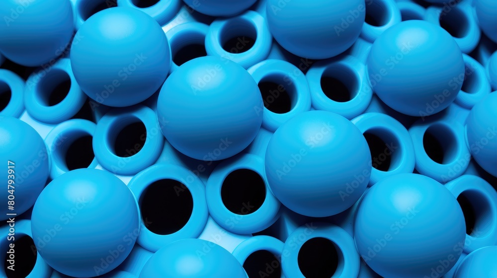 Blue plastic construction plate adorned with sleek black circles for a modern touch. Ai Generated. Blue plastic construction plate adorned with sleek black circles for a modern touch. Ai Generated.