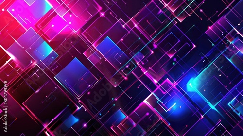 Immerse in the vibrant glow of a neon abstract texture background featuring mesmerizing geometric lines, Ai Generated.