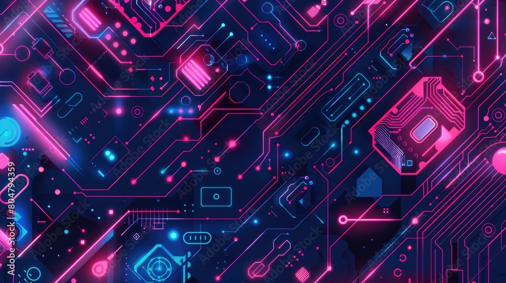 Immerse in a vivid abstract electronic circuitry background, Ai Generated. Immerse in a vivid abstract electronic circuitry background, Ai Generated.