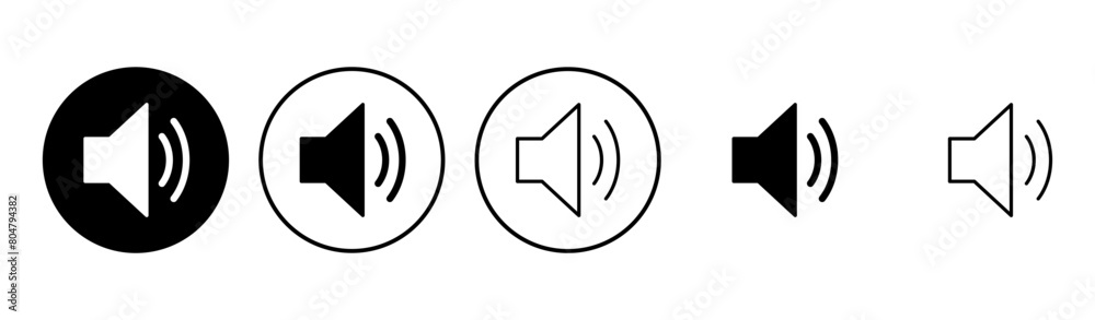 Speaker icon set. volume icon vector. loudspeaker icon vector. sound symbol Speaker icon set. volume icon vector. loudspeaker icon vector. sound symbol