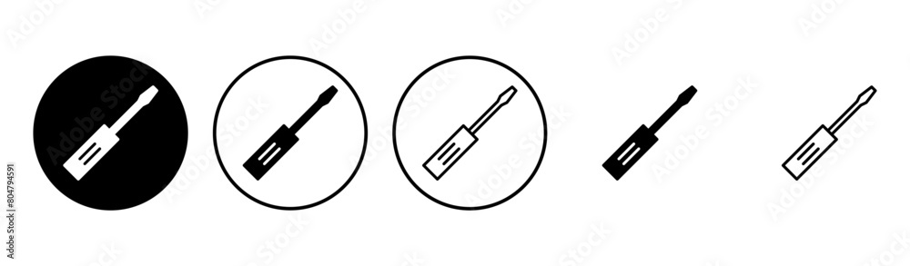 Screwdriver icon set. tools icon vector Screwdriver icon set. tools icon vector