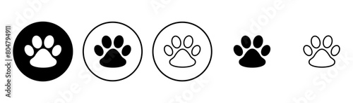 Paw icon set. paw print icon vector. dog or cat paw