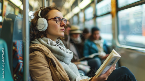 European commuters read books, listen to music