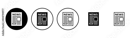 Newspaper icon set. news paper vector sign