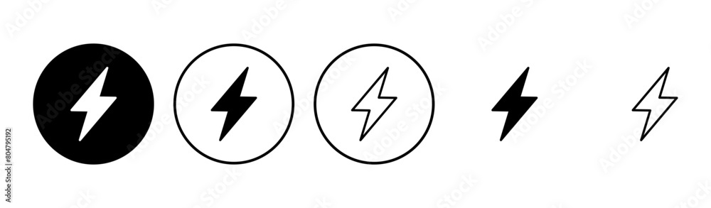 Lightning icon set. electric icon vector. power icon. energy sign Lightning icon set. electric icon vector. power icon. energy sign