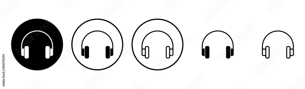 Headphone icon set. Headvector icon symbols Headphone icon set. Headvector icon symbols