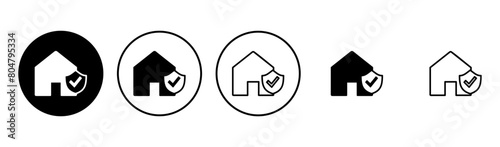 House insurance icon set. house protection icon.