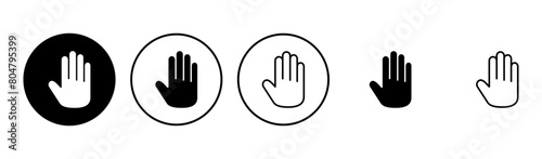 Hand icon set. hand vector icon, palm,click