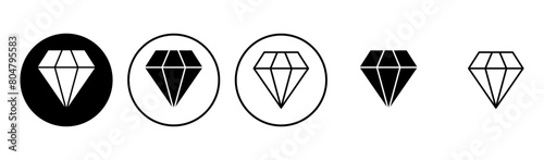 Diamond icon set. diamond gems vector icon.