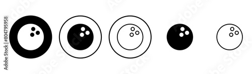 Bowling icon set. bowling ball and pin icon. bowling pins
