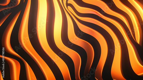 Abstract wave pattern in black and orange