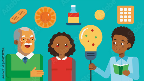 A museum exhibit showcasing inventions created by African Americans such as the traffic light and potato chip sparks discussion and appreciation for. Vector illustration