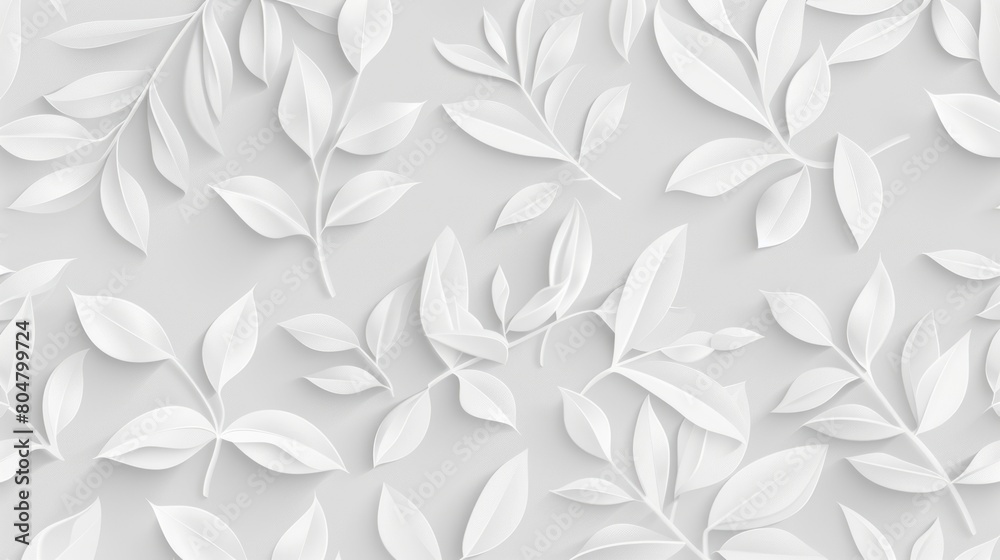 Whimsical leaf motifs on a clean white backdrop. Organic and playful pattern for artistic projects. Whimsical leaf motifs on a clean white backdrop. Organic and playful pattern for artistic projects.