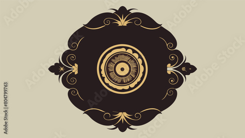 An heirloom record adorned with a delicate engraving marking its significance as a gift from a beloved family member. Vector illustration