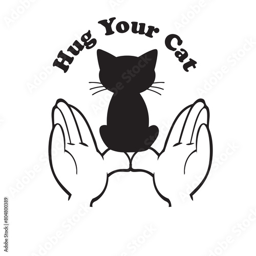 Wall Mural Hug Your Cat