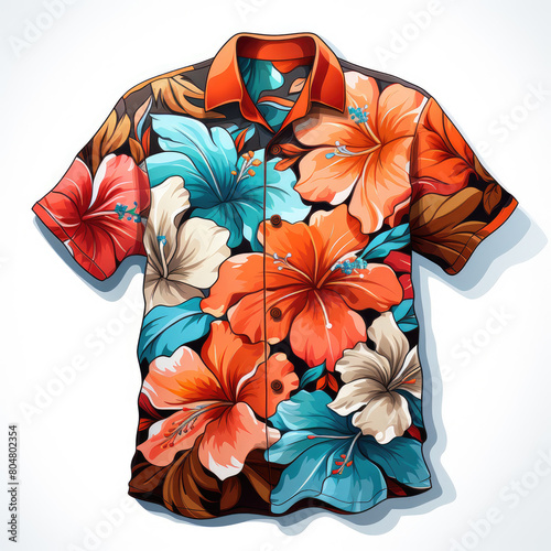 Watercolor Hawaiian Shirt vector, clipart Illustration, Generative Ai