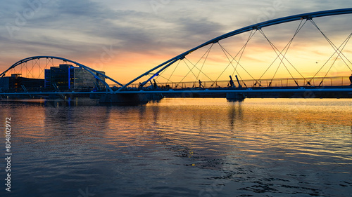 Sunset over Tempe Town Lake, Tempe, Arizona.
