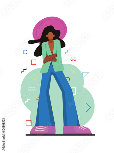 Flat Character Design for fashion model
