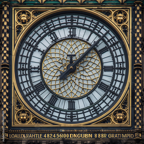 Close-up View of Big Ben Clock Face in London