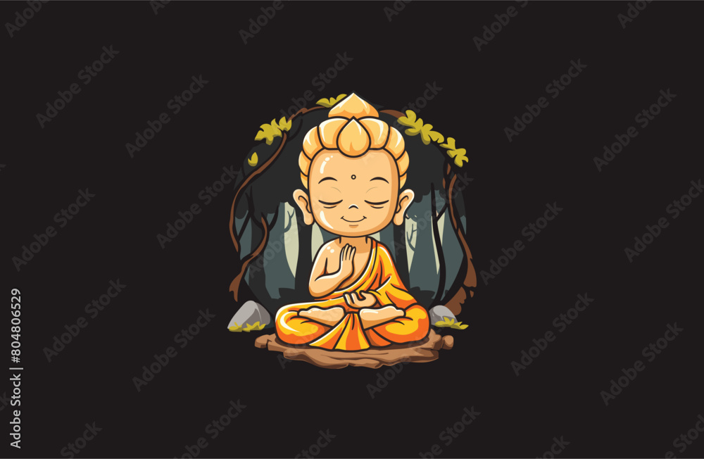 Buddha and Tree vector illustration flat design logo Buddha and Tree vector illustration flat design logo