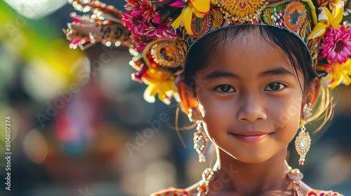 girl with traditional costumn dance photo