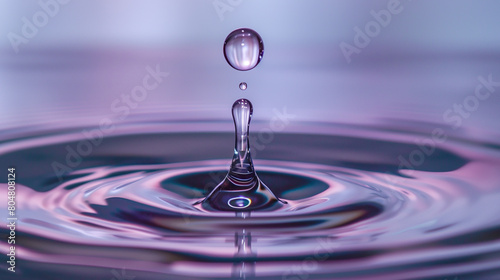 Close-up photo of water drops, water ripples