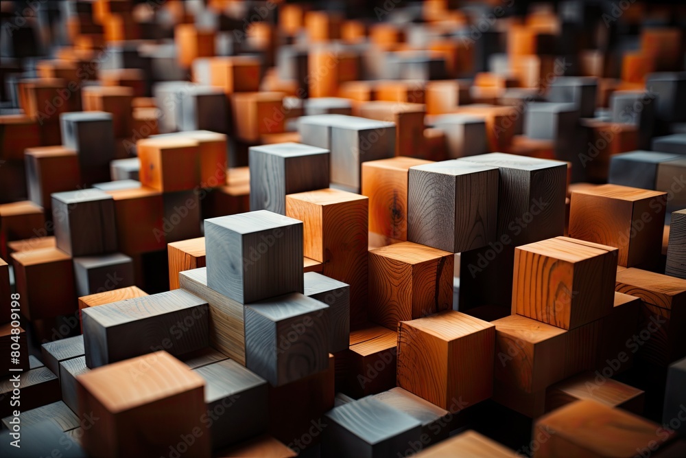 A lot of brown and gray cubes A lot of brown and gray cubes