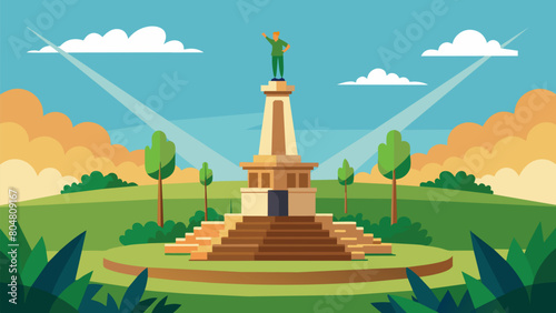 The parks centerpiece a magnificent monument dedicated to the bravery and resilience of those who fought for emancipation.. Vector illustration