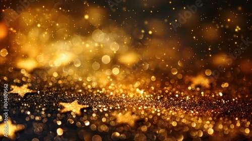 Twinkling stars on a bright and glowing Christmas background.