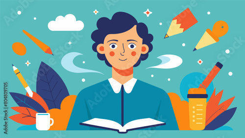 A graphic novelist with dysgraphia shares the struggles and triumphs of creating visually stunning stories despite the challenges of dysgraphia.. Vector illustration