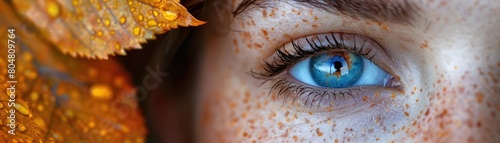 Blue eyes are a rare and beautiful feature. They are often associated with intelligence and beauty. This woman's blue eyes are set off by her long, dark lashes and her fair skin.