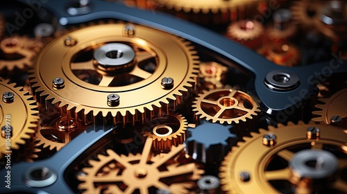 Wallpaper Mural The image shows a close-up of a complex gear system Torontodigital.ca