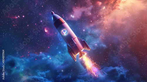 rocket in outer space nabula © Samsul