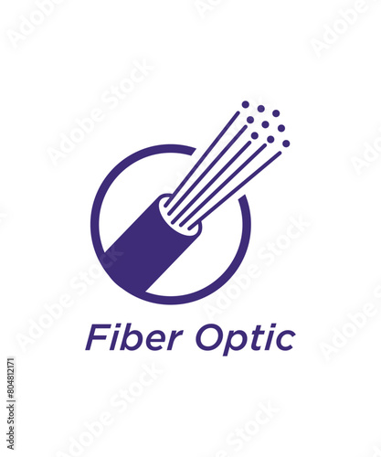 Fiber optic logo icon design illustration