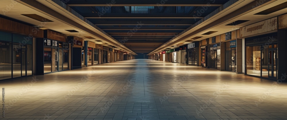 Fototapeta premium Mall corridor showcases interior architecture.